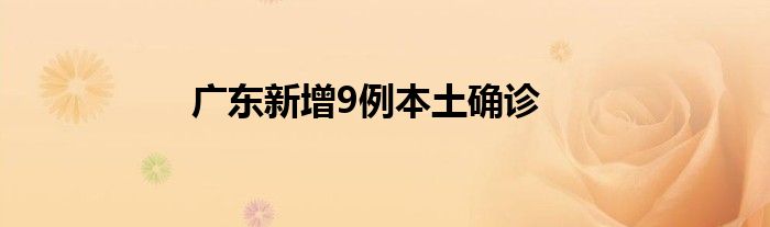 广东新增9例本土确诊