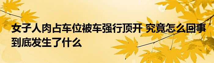 女子人肉占车位被车强行顶开 究竟怎么回事到底发生了什么