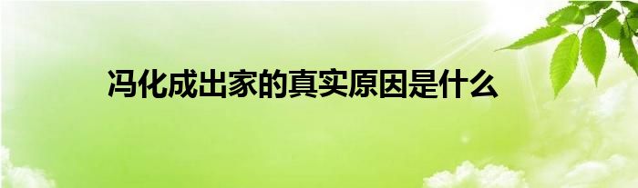 冯化成出家的真实原因是什么