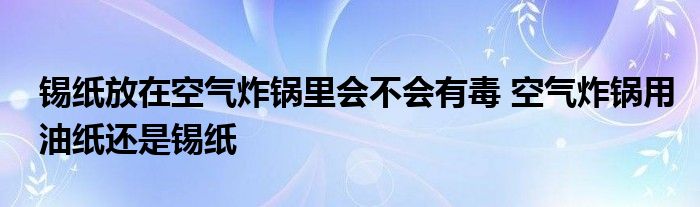 锡纸放在空气炸锅里会不会有毒 空气炸锅用油纸还是锡纸