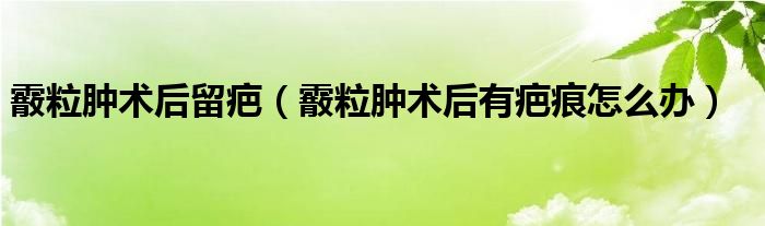 霰粒肿术后留疤（霰粒肿术后有疤痕怎么办）