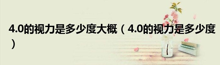 4.0的视力是多少度大概（4.0的视力是多少度）