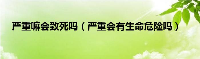 严重嘛会致死吗（严重会有生命危险吗）