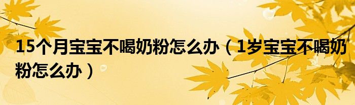 15个月宝宝不喝奶粉怎么办（1岁宝宝不喝奶粉怎么办）