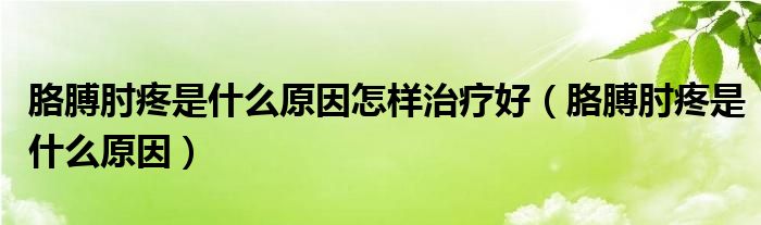 胳膊肘疼是什么原因怎样治疗好（胳膊肘疼是什么原因）