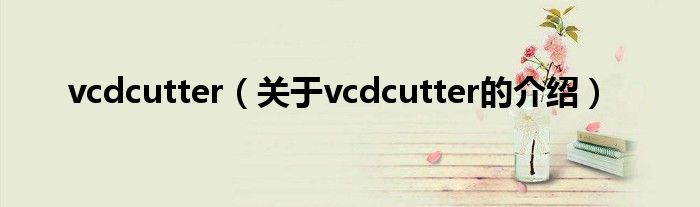 vcdcutter（关于vcdcutter的介绍）