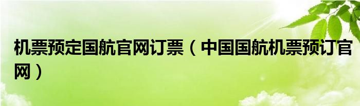 机票预定国航官网订票（中国国航机票预订官网）