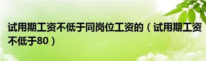 试用期工资不低于同岗位工资的（试用期工资不低于80）