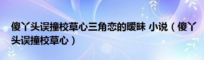 傻丫头误撞校草心三角恋的暧昧 小说（傻丫头误撞校草心）