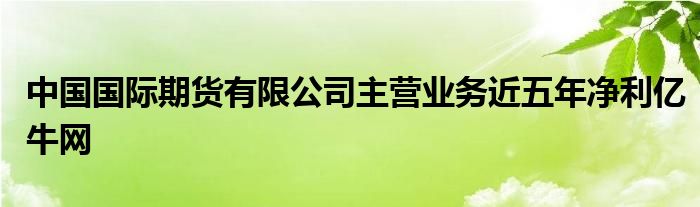 中国国际期货有限公司主营业务近五年净利亿牛网