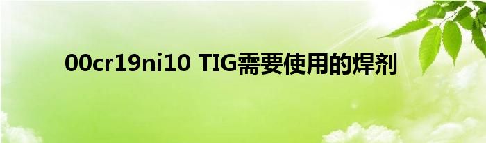 00cr19ni10 TIG需要使用的焊剂