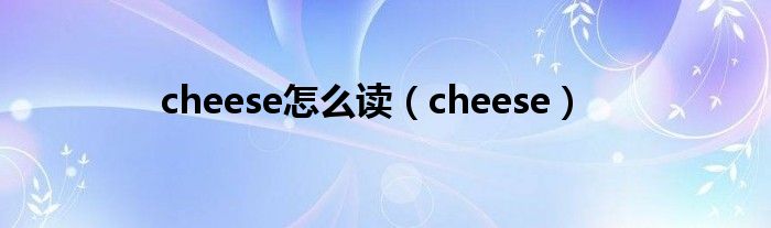 cheese怎么读（cheese）