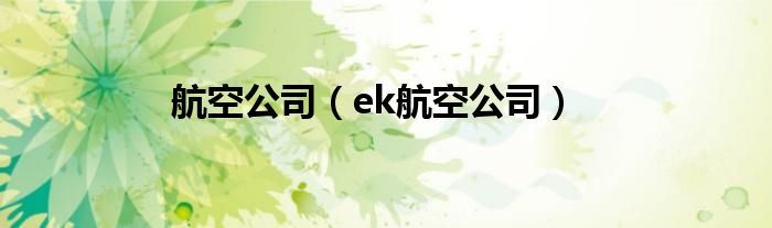 航空公司（ek航空公司）