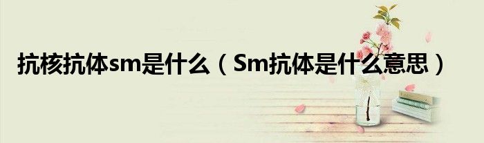 抗核抗体sm是什么（Sm抗体是什么意思）