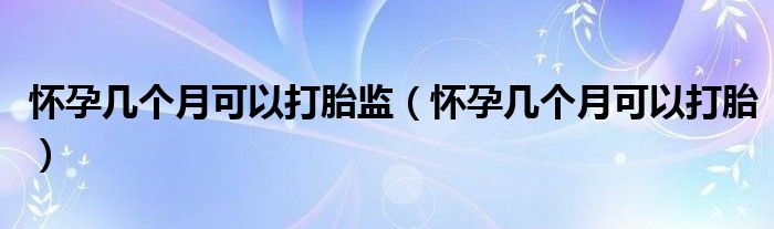 怀孕几个月可以打胎监（怀孕几个月可以打胎）