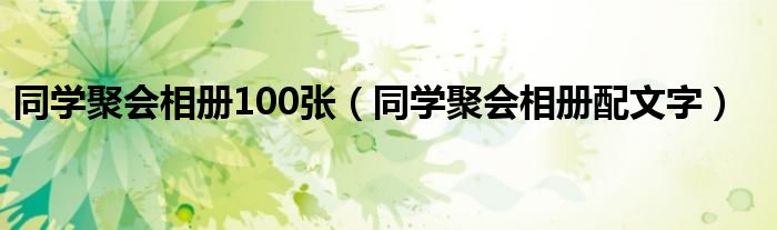 同学聚会相册100张（同学聚会相册配文字）