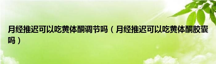 月经推迟可以吃黄体酮调节吗（月经推迟可以吃黄体酮胶囊吗）