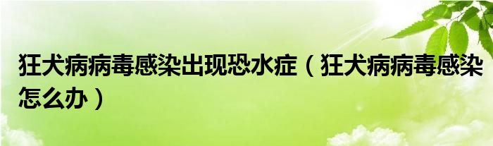 狂犬病病毒感染出现恐水症（狂犬病病毒感染怎么办）