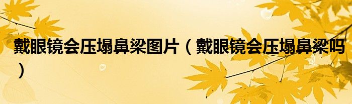 戴眼镜会压塌鼻梁图片（戴眼镜会压塌鼻梁吗）