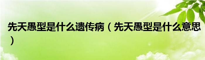 先天愚型是什么遗传病（先天愚型是什么意思）