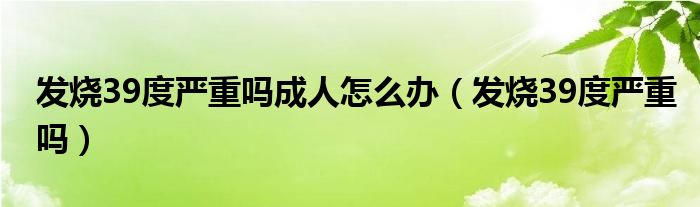 发烧39度严重吗成人怎么办（发烧39度严重吗）