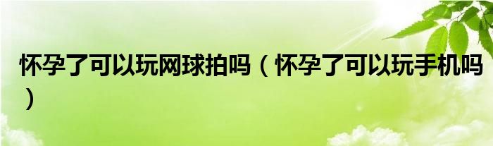 怀孕了可以玩网球拍吗（怀孕了可以玩手机吗）