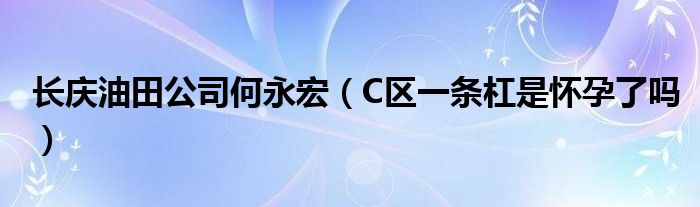 长庆油田公司何永宏（C区一条杠是怀孕了吗）