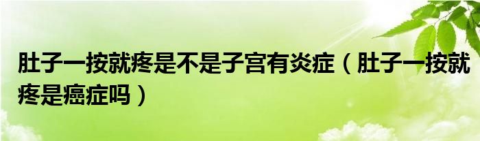 肚子一按就疼是不是子宫有炎症（肚子一按就疼是癌症吗）