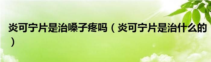 炎可宁片是治嗓子疼吗（炎可宁片是治什么的）