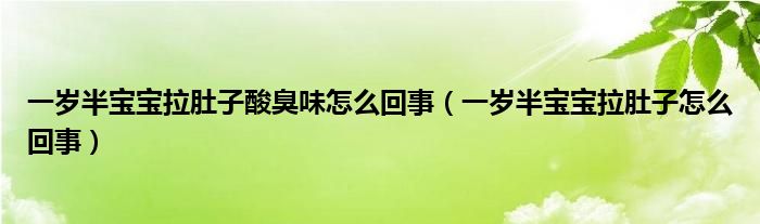 一岁半宝宝拉肚子酸臭味怎么回事（一岁半宝宝拉肚子怎么回事）