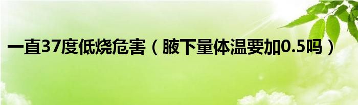 一直37度低烧危害（腋下量体温要加0.5吗）