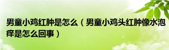 男童小鸡红肿是怎么（男童小鸡头红肿像水泡痒是怎么回事）