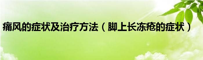 痛风的症状及治疗方法（脚上长冻疮的症状）