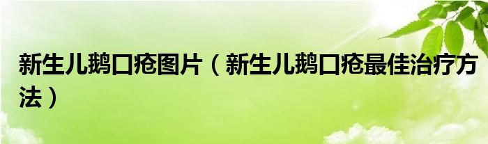 新生儿鹅口疮图片（新生儿鹅口疮最佳治疗方法）