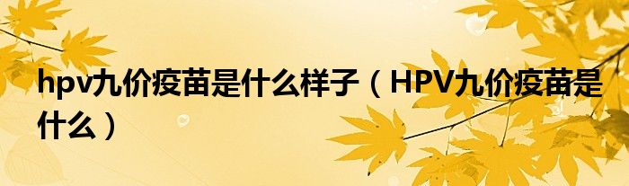 hpv九价疫苗是什么样子（HPV九价疫苗是什么）