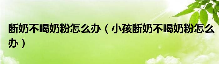 断奶不喝奶粉怎么办（小孩断奶不喝奶粉怎么办）