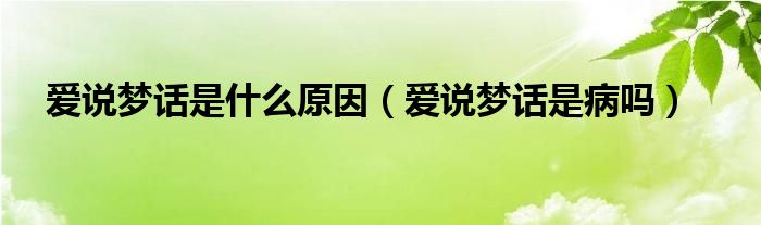 爱说梦话是什么原因（爱说梦话是病吗）