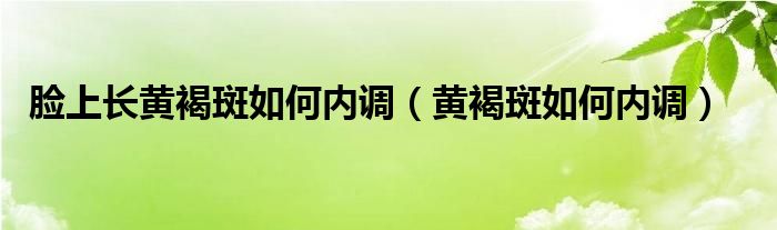 脸上长黄褐斑如何内调（黄褐斑如何内调）