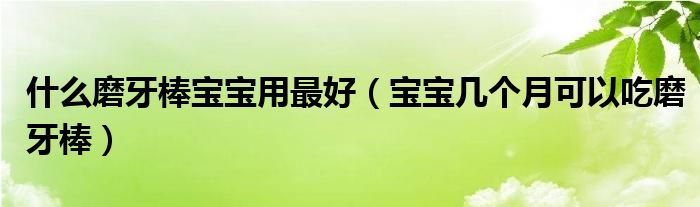 什么磨牙棒宝宝用最好（宝宝几个月可以吃磨牙棒）