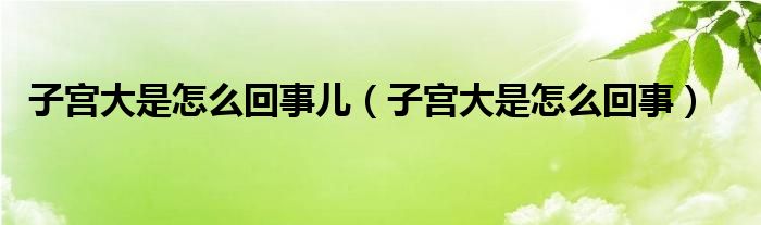 子宫大是怎么回事儿（子宫大是怎么回事）