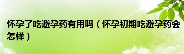 怀孕了吃避孕药有用吗（怀孕初期吃避孕药会怎样）