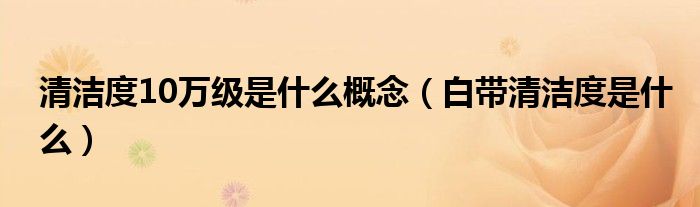 清洁度10万级是什么概念（白带清洁度是什么）