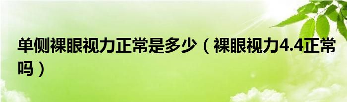 单侧裸眼视力正常是多少（裸眼视力4.4正常吗）