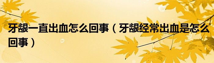 牙龈一直出血怎么回事（牙龈经常出血是怎么回事）