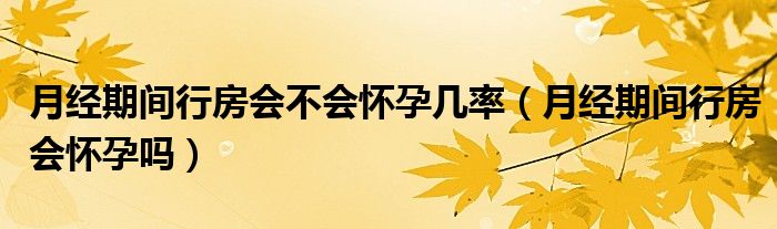 月经期间行房会不会怀孕几率（月经期间行房会怀孕吗）