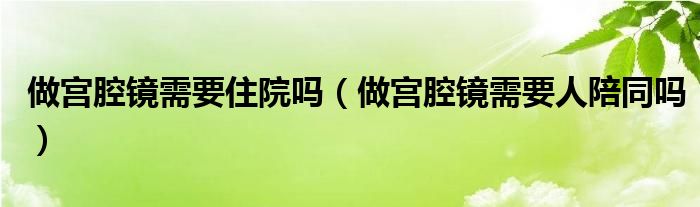 做宫腔镜需要住院吗（做宫腔镜需要人陪同吗）