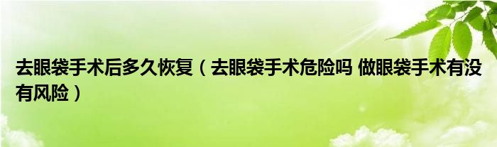 去眼袋手术后多久恢复（去眼袋手术危险吗 做眼袋手术有没有风险）