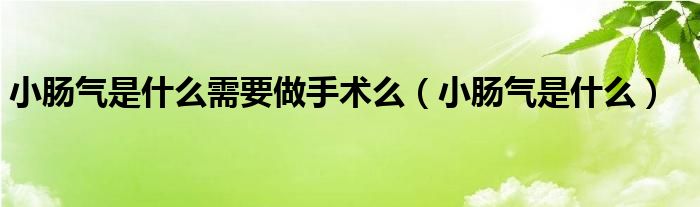 小肠气是什么需要做手术么（小肠气是什么）