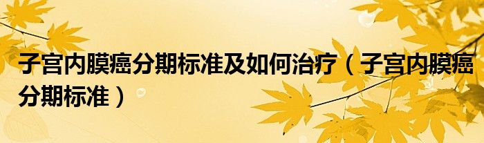 子宫内膜癌分期标准及如何治疗（子宫内膜癌分期标准）