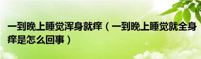 一到晚上睡觉浑身就痒（一到晚上睡觉就全身痒是怎么回事）